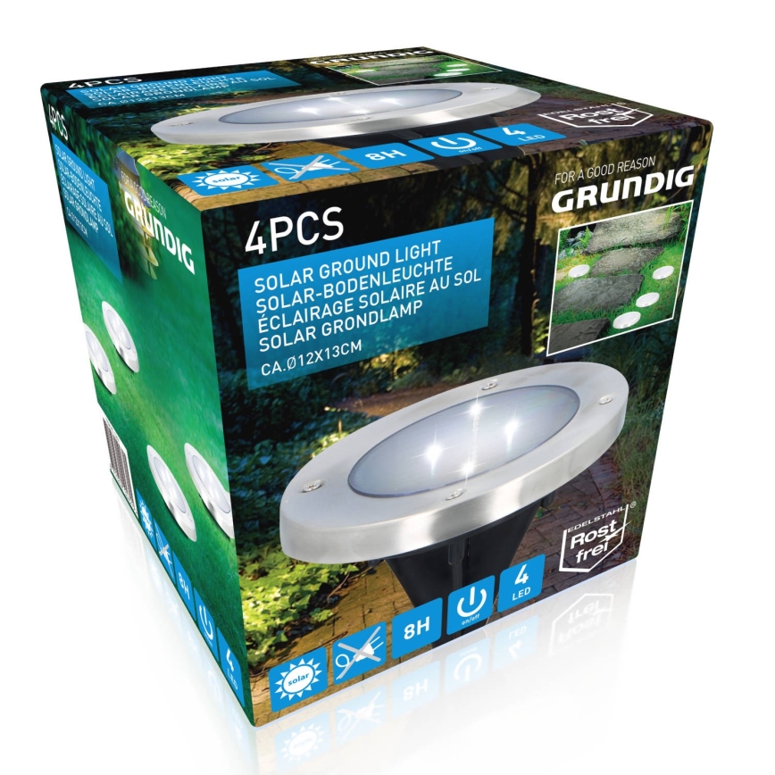 Grundig - SETTI 4x LED-aurinkovalaistus LED/1W/1,2V 600 mAh IP65