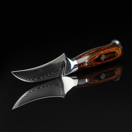 Gudaro - Damaskiteräinen keittiöhedelmäveitsi FENG 3,5, 67 teräskerrosta, pituus 9,5cm