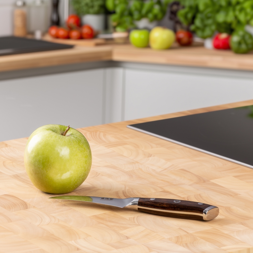 Gudaro - Damaskiteräinen keittiöhedelmäveitsi FENG 3,5, 67 teräskerrosta, pituus 9,5cm