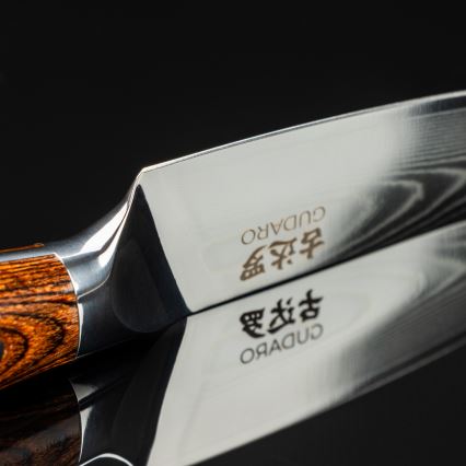 Gudaro - Damaskiteräinen keittiöveitsi FENG 3,5, 67-kerroksinen teräs, pituus 9,5 cm