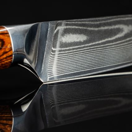 Gudaro - Damaskiteräinen kokinveitsi FENG 8, 67 kerrosta terästä, pituus 20 cm