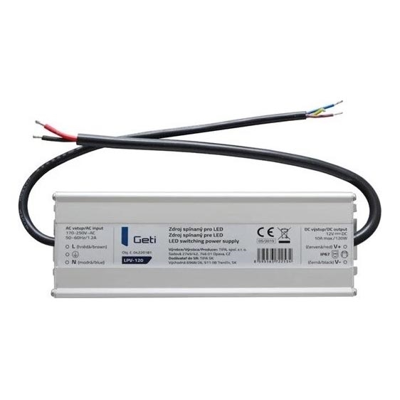 Hakkurivirtalähde LED-nauhoille 120W/12V IP67