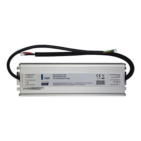 Hakkurivirtalähde LED-nauhoille 200W/12V IP67