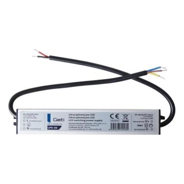 Hakkurivirtalähde LED-nauhoille 20W/12V IP67