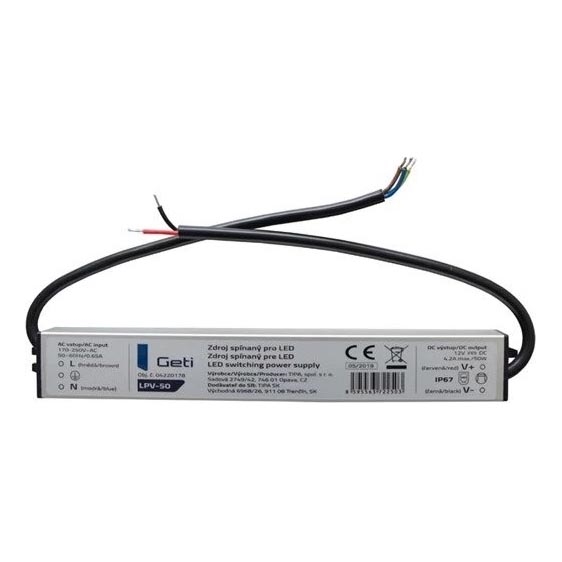 Hakkurivirtalähde LED-nauhoille 50W/12V IP67