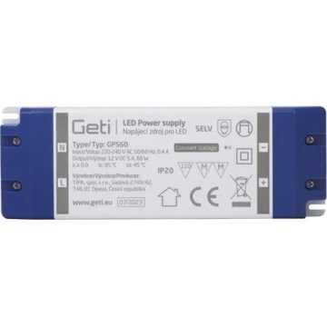 Hakkurivirtalähde LED-nauhoille 60W/12V IP20