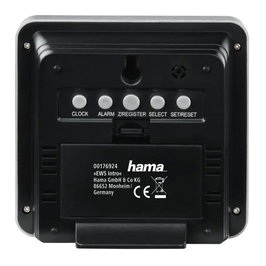 Hama - Sääasema LCD-näytöllä ja herätyskellolla 2xAA musta/harmaa
