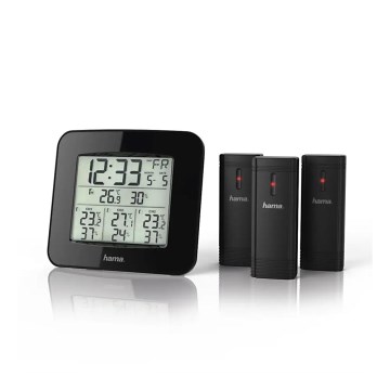 Hama - Sääasema LCD-näytöllä ja herätyskellolla 3xAAA + 3x anturi 2xAA