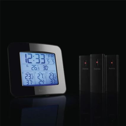 Hama - Sääasema LCD-näytöllä ja herätyskellolla 3xAAA + 3x anturi 2xAA