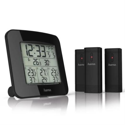 Hama - Sääasema LCD-näytöllä ja herätyskellolla 3xAAA + 3x anturi 2xAA
