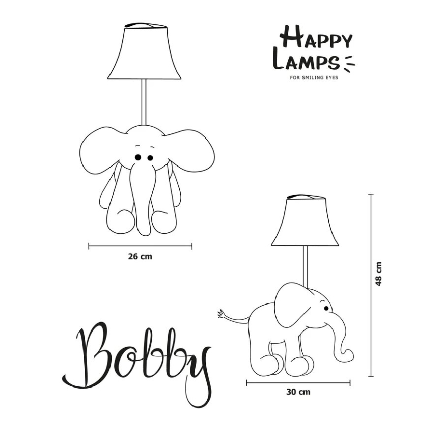 Happy Lamps - Lasten LED-pöytävalaisin BOBBY LED/5,4W/230V norsu