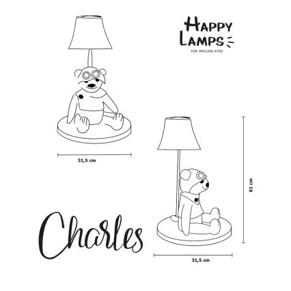 Happy Lamps - Lasten LED-pöytävalaisin CHARLES LED/5,4W/230V karhu