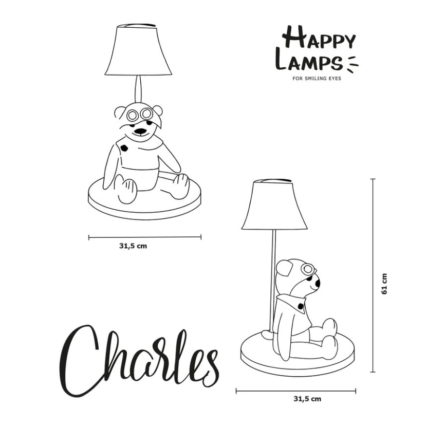 Happy Lamps - Lasten LED-pöytävalaisin CHARLES LED/5,4W/230V karhu