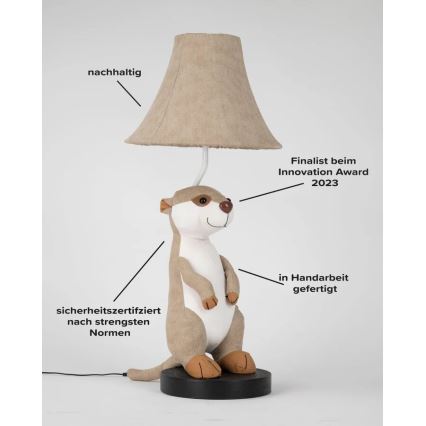 Happy Lamps - Lasten LED-pöytävalaisin EDDIE LED/5,4W/230V mangusti