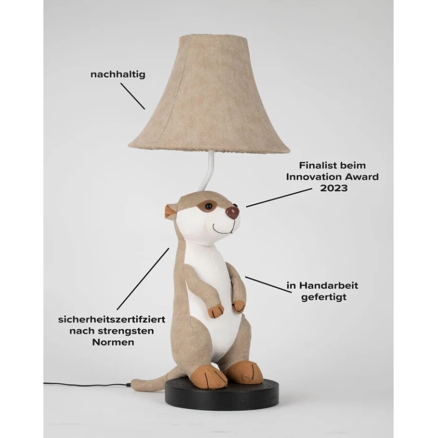 Happy Lamps - Lasten LED-pöytävalaisin EDDIE LED/5,4W/230V mangusti