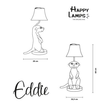 Happy Lamps - Lasten LED-pöytävalaisin EDDIE LED/5,4W/230V mangusti