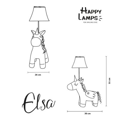 Happy Lamps - Lasten LED-pöytävalaisin ELSA LED/5,4W/230V yksisarvinen