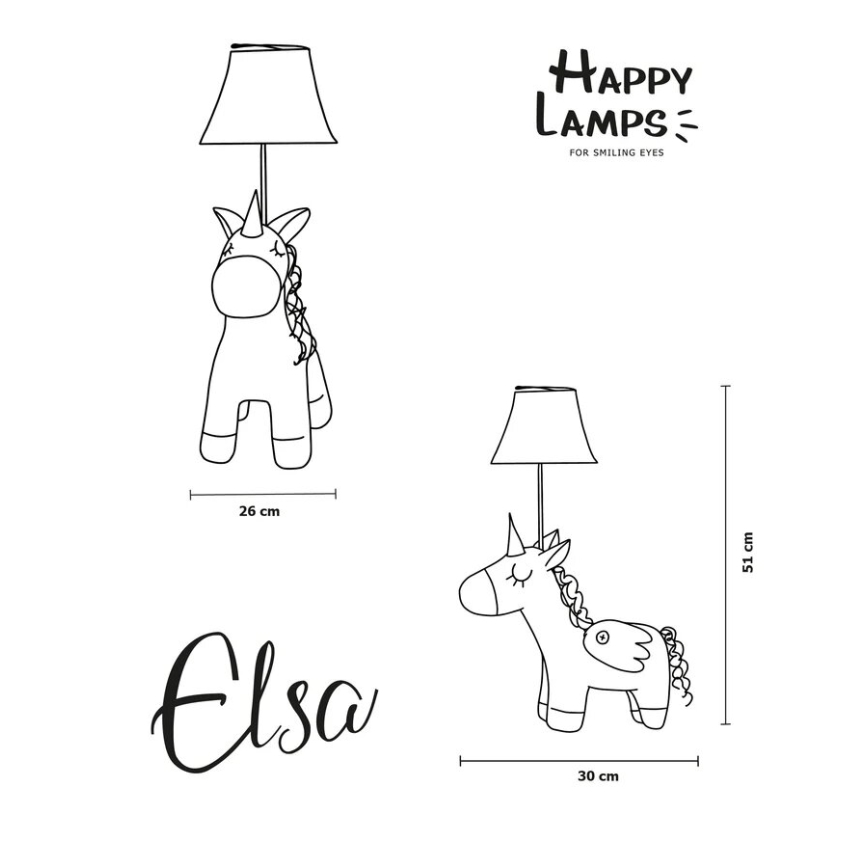 Happy Lamps - Lasten LED-pöytävalaisin ELSA LED/5,4W/230V yksisarvinen