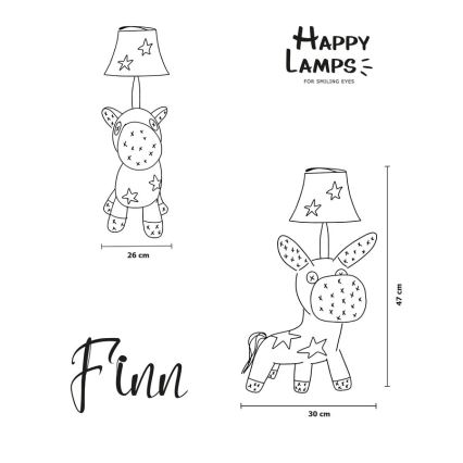 Happy Lamps - Lasten LED-pöytävalaisin FIN LED/5,4W/230V hevonen