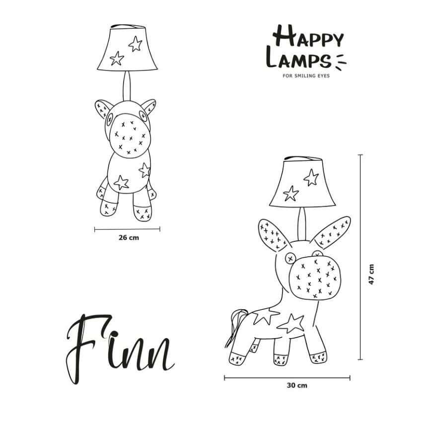 Happy Lamps - Lasten LED-pöytävalaisin FIN LED/5,4W/230V hevonen