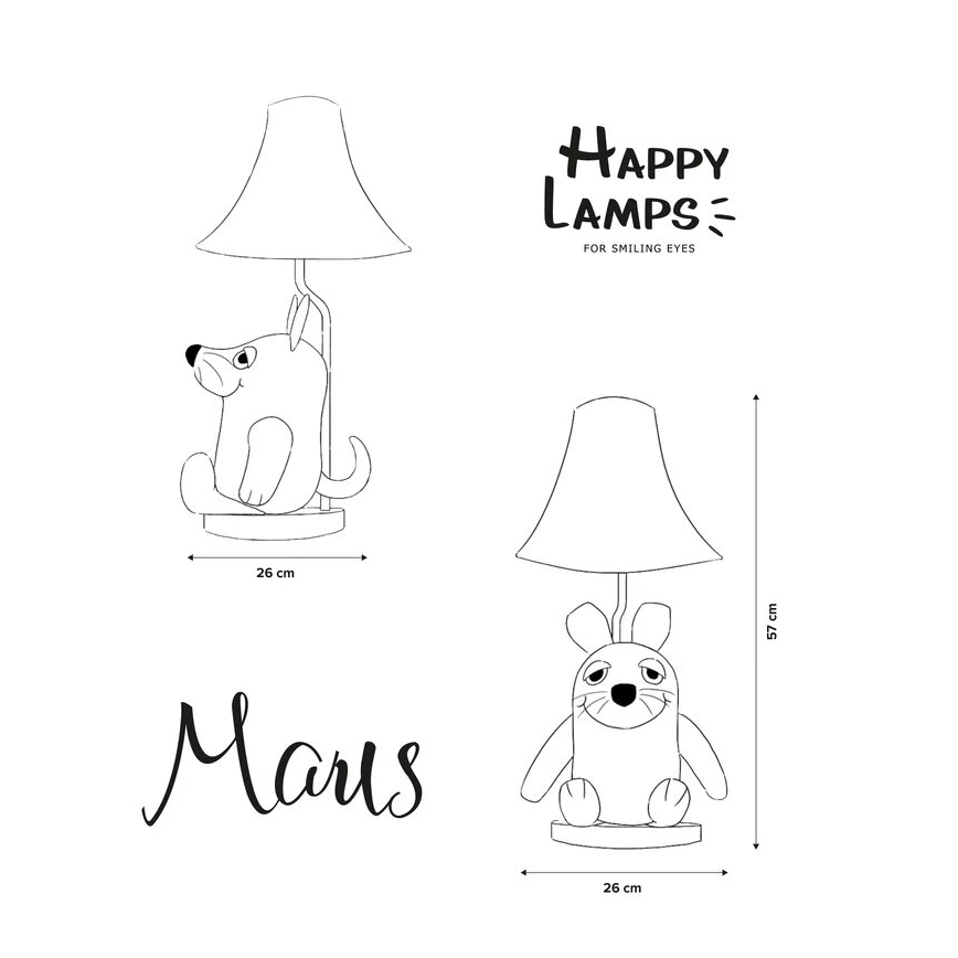 Happy Lamps - Lasten LED-pöytävalaisin MAUS LED/5,4W/230V hiiri