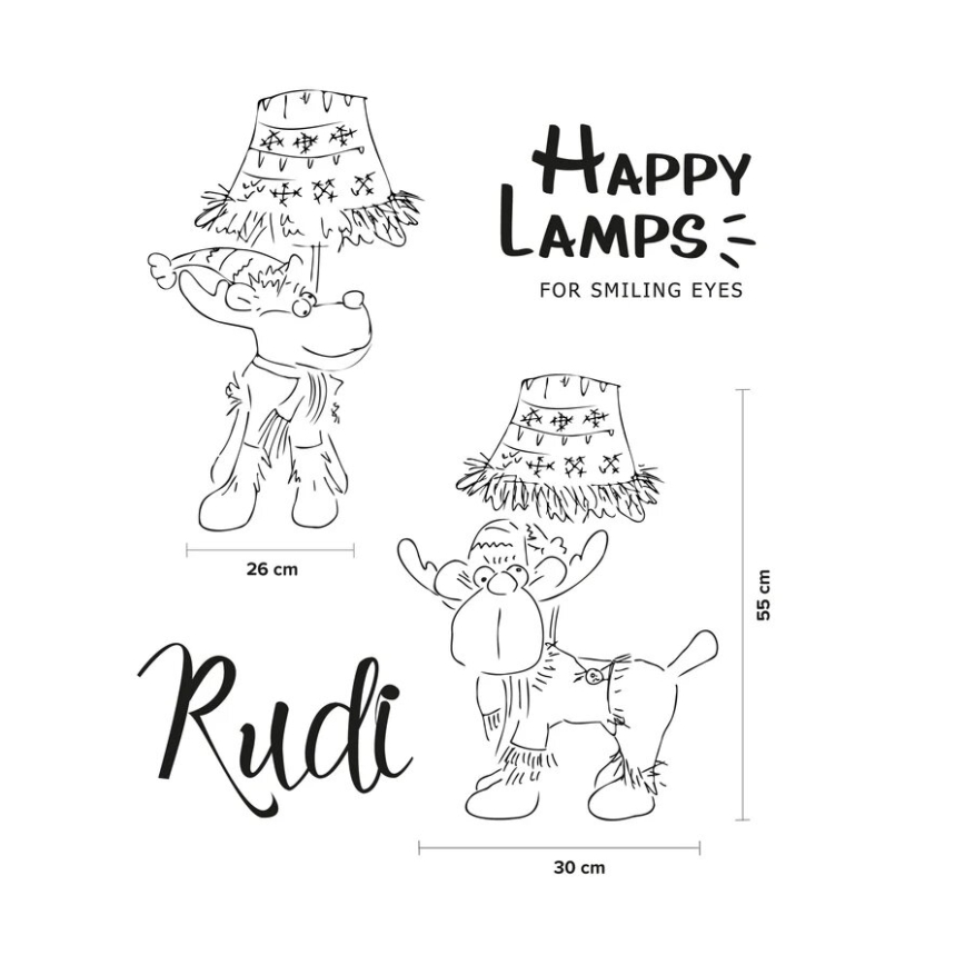 Happy Lamps - Lasten LED-pöytävalaisin RUDI LED/5,4W/230V poro