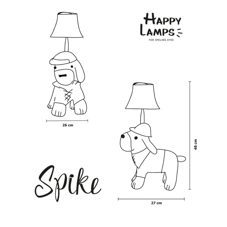Happy Lamps - Lasten LED-pöytävalaisin SPIKE LED/5,4W/230V ajokoira
