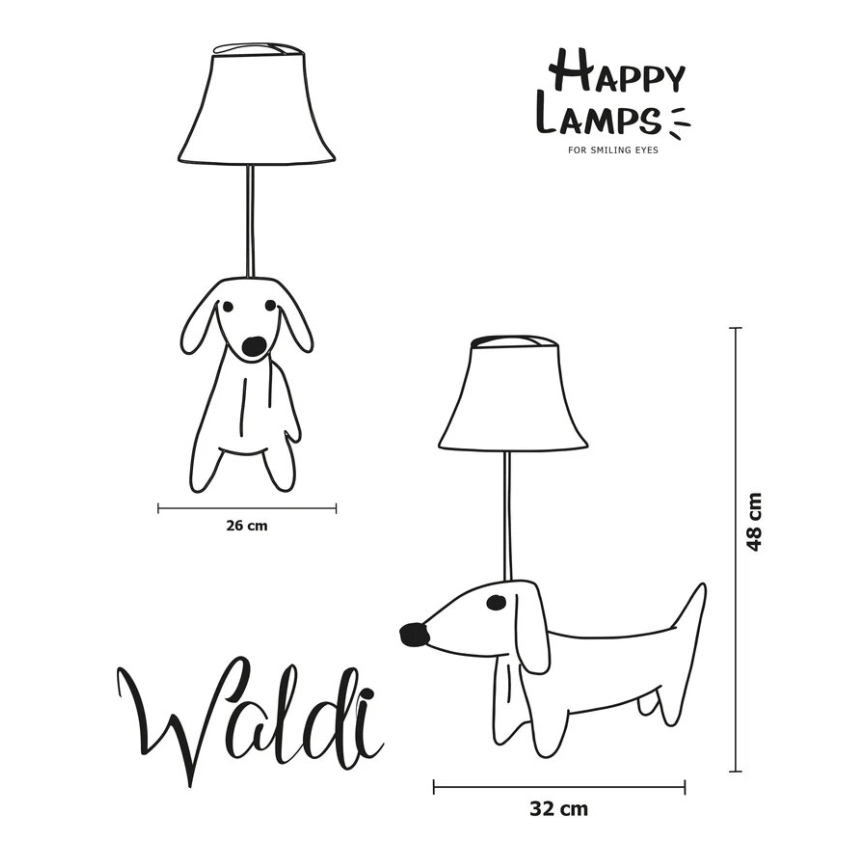 Happy Lamps - Lasten LED-pöytävalaisin WALDI LED/5,4W/230V mäyräkoira