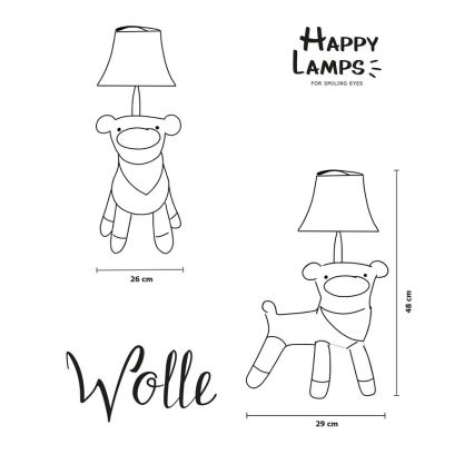 Happy Lamps - Lasten LED-pöytävalaisin WOLLE LED/5,4W/230V lammas