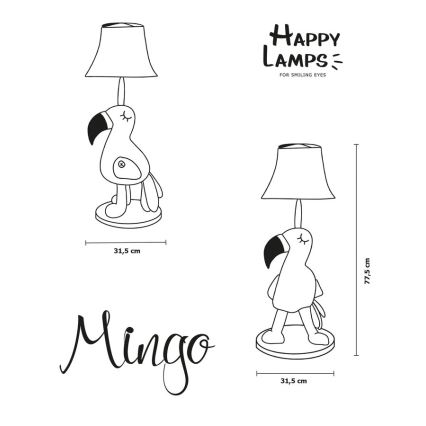 Happy Lamps - LED Lasten lattiavalaisin MINGO LED/5,4W/230V flamingo