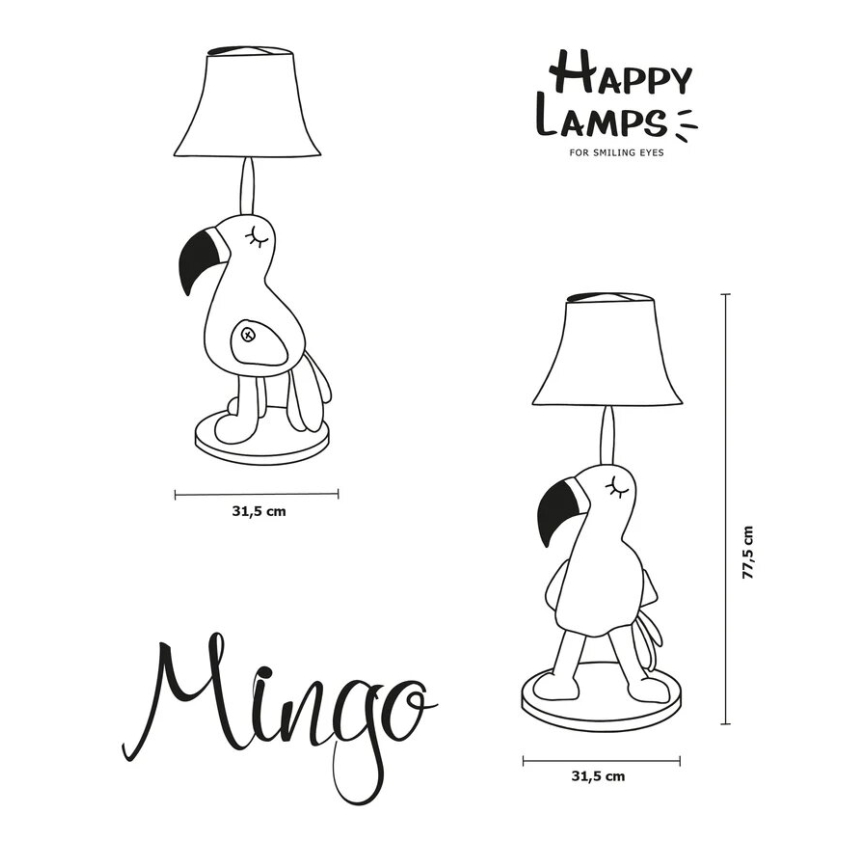 Happy Lamps - LED Lasten lattiavalaisin MINGO LED/5,4W/230V flamingo