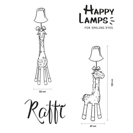 Happy Lamps - LED Lasten lattiavalaisin RAFFI LED/5,4W/230V kirahvi