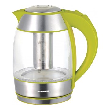 Heinner HEK-TF2200GR - Nopea vedenkeitin 1,8 l 2200W/230V vihreä/mattakromi