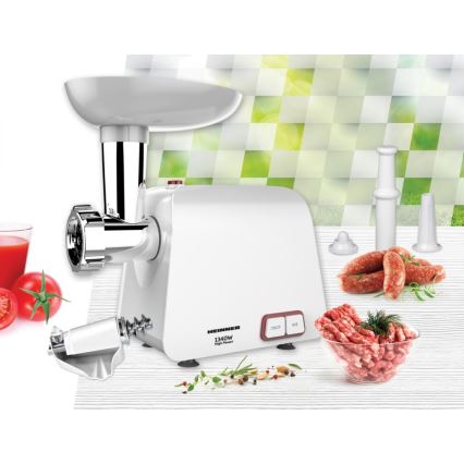 Heinner MG-1340WH - Lihamylly 1340W/230V, valkoinen