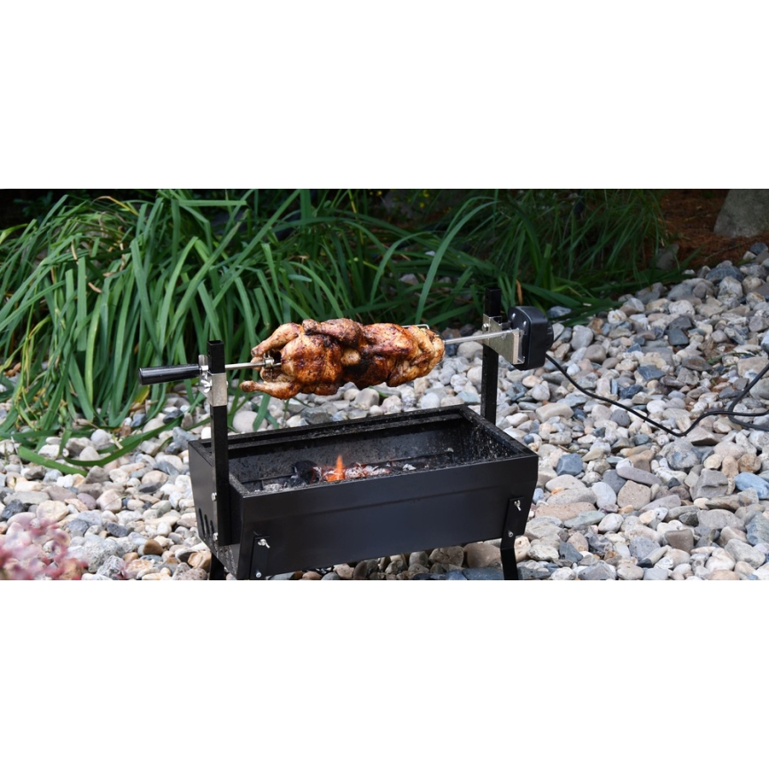 Hiiligrilli moottorilla 4W/230V musta