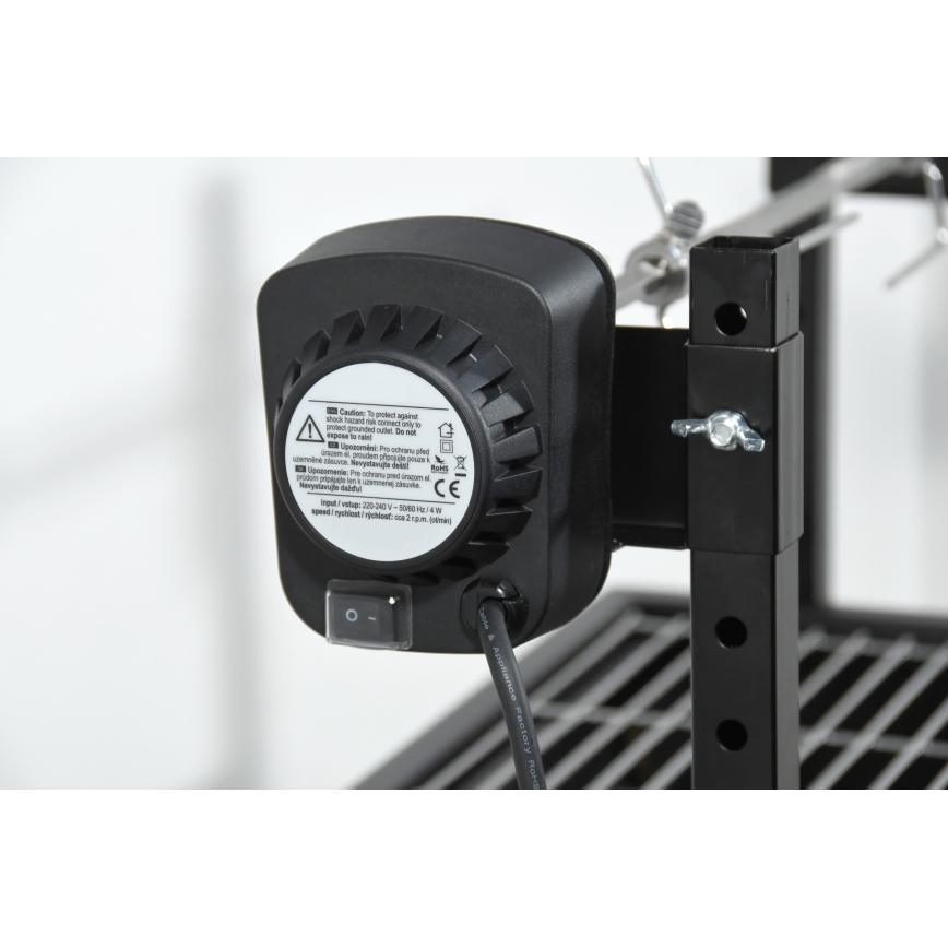 Hiiligrilli moottorilla 4W/230V musta