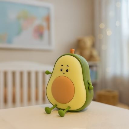 LED-himmennettävä ladattava kosketusohjattu lasten yölamppu AVOCADO LED/1W/5V 1200 mAh