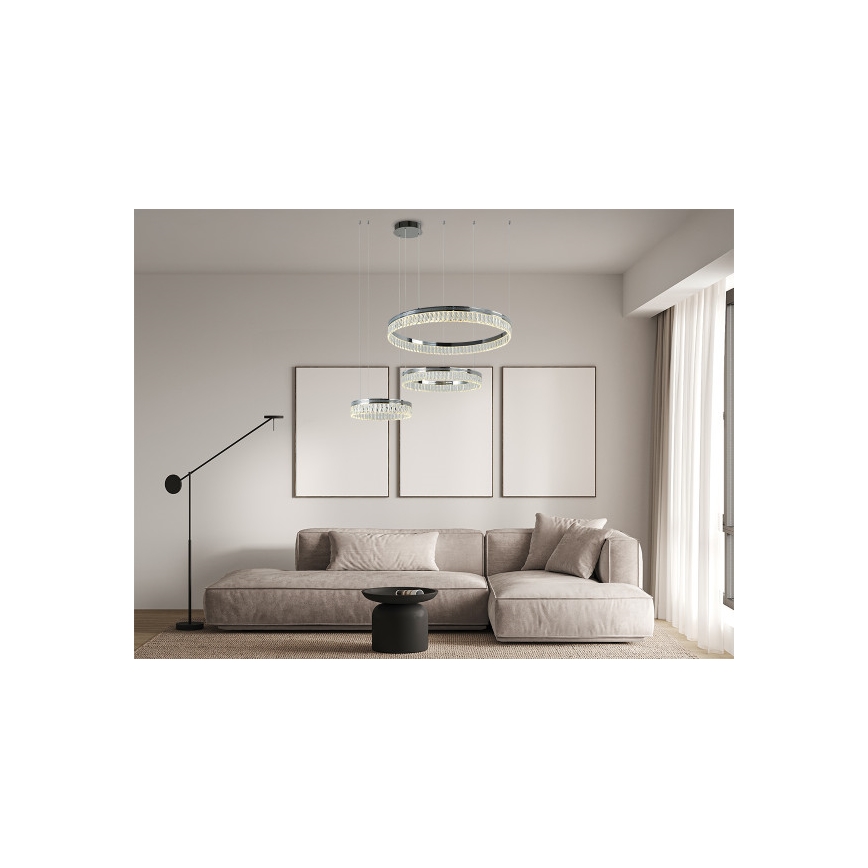 LED-himmennettävä kristallikruunu vaijerilla THALIA LED/120W/230V 3000-6000K + kaukosäädin
