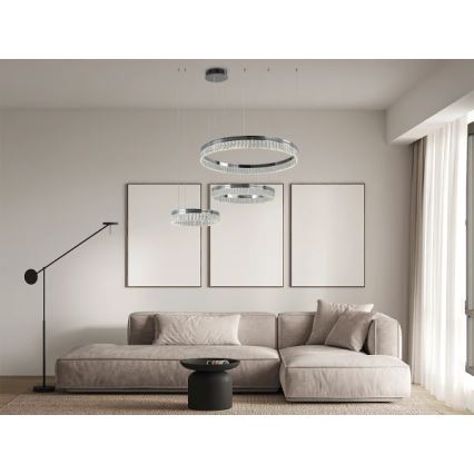 LED-himmennettävä kristallikruunu vaijerilla THALIA LED/120W/230V 3000-6000K + kaukosäädin