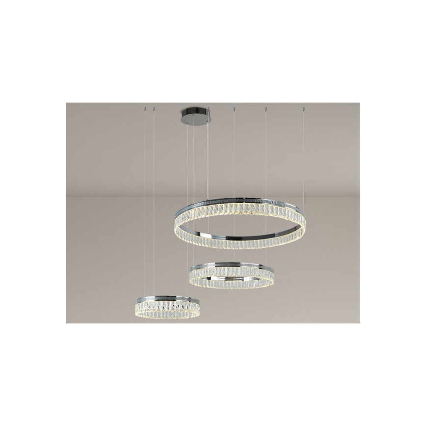 LED-himmennettävä kristallikruunu vaijerilla THALIA LED/120W/230V 3000-6000K + kaukosäädin