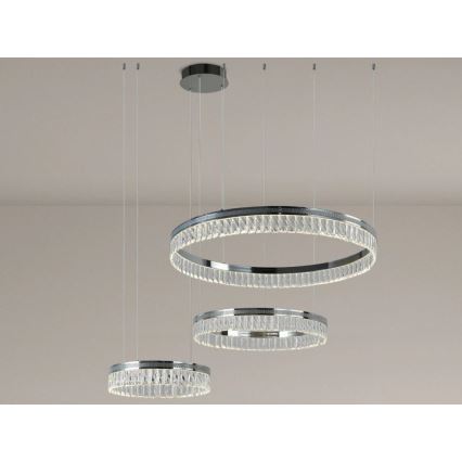 LED-himmennettävä kristallikruunu vaijerilla THALIA LED/120W/230V 3000-6000K + kaukosäädin