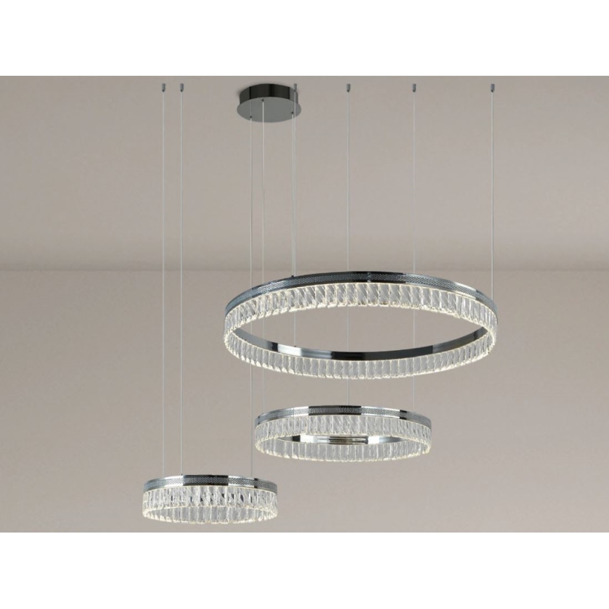 LED-himmennettävä kristallikruunu vaijerilla THALIA LED/120W/230V 3000-6000K + kaukosäädin