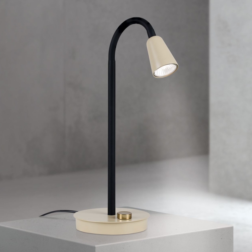 Himennettävä taipuisa pöytälamppu DOTTY 1xGU10/10W/230V beige/musta