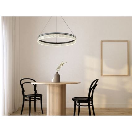 LED-himmennettävä kristallikruunu vaijerilla THALIA LED/55W/230V 3000-6000K halkaisija 80 cm + kaukosäädin