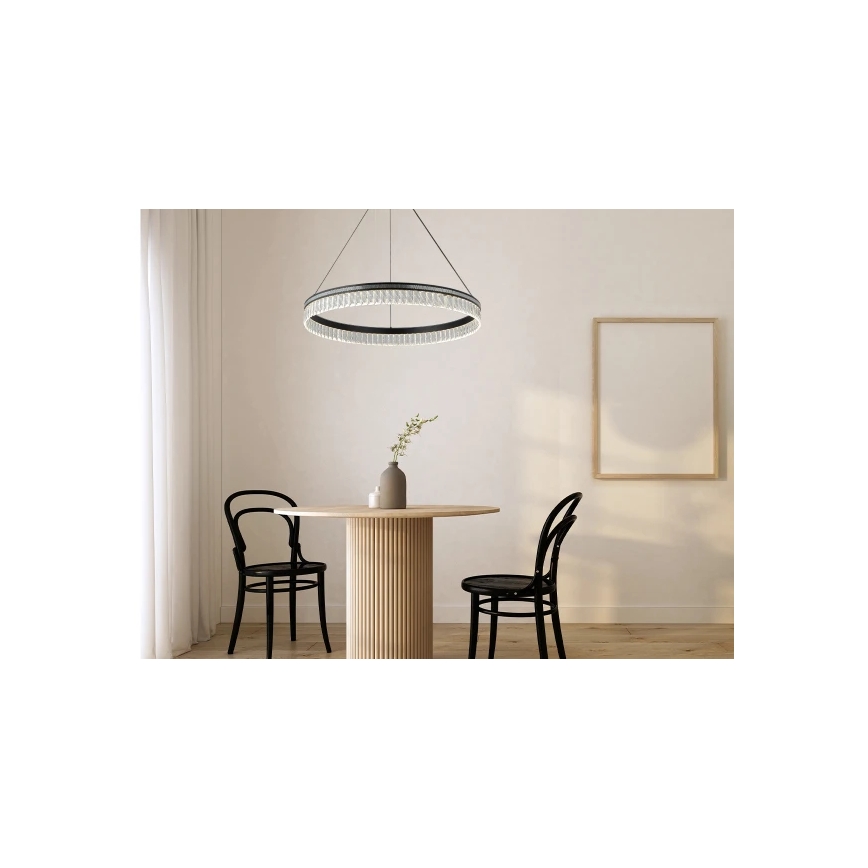 LED-himmennettävä kristallikruunu vaijerilla THALIA LED/55W/230V 3000-6000K halkaisija 80 cm + kaukosäädin