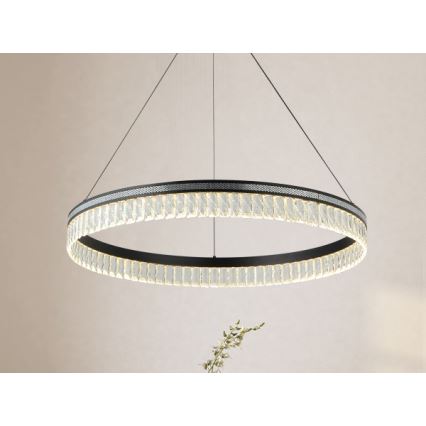 LED-himmennettävä kristallikruunu vaijerilla THALIA LED/55W/230V 3000-6000K halkaisija 80 cm + kaukosäädin