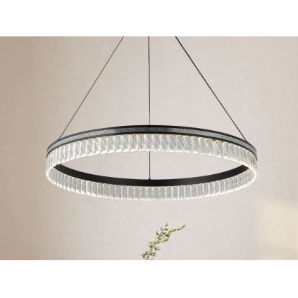 LED-himmennettävä kristallikruunu vaijerilla THALIA LED/55W/230V 3000-6000K halkaisija 80 cm + kaukosäädin