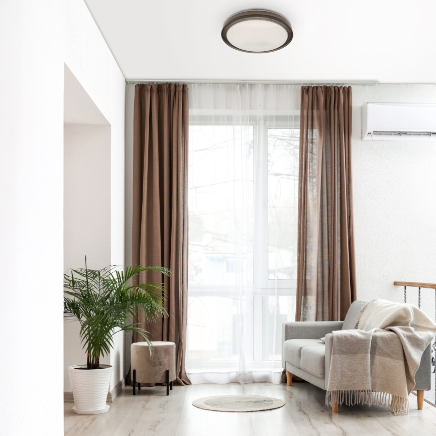 Himmennettävä kylpyhuoneen LED-kattovalaisin HALINA LED/48W/230V 3000-6000K halkaisija 38 cm IP44 musta + kauko-ohjaus