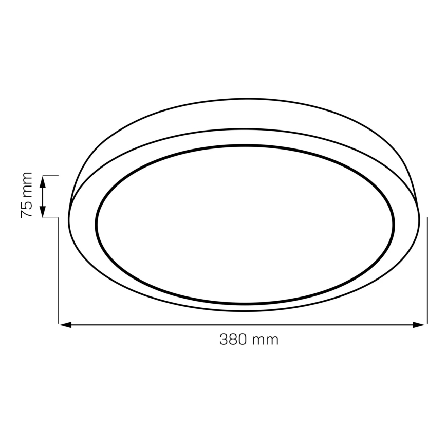 Himmennettävä kylpyhuoneen LED-kattovalaisin HALINA LED/48W/230V 3000-6000K halkaisija 38 cm IP44 musta + kauko-ohjaus