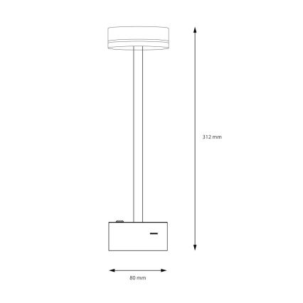 Himmennettävä ladattava LED-pöytävalaisin SAM LED/5W/5V 3600 mAh musta/kultainen
